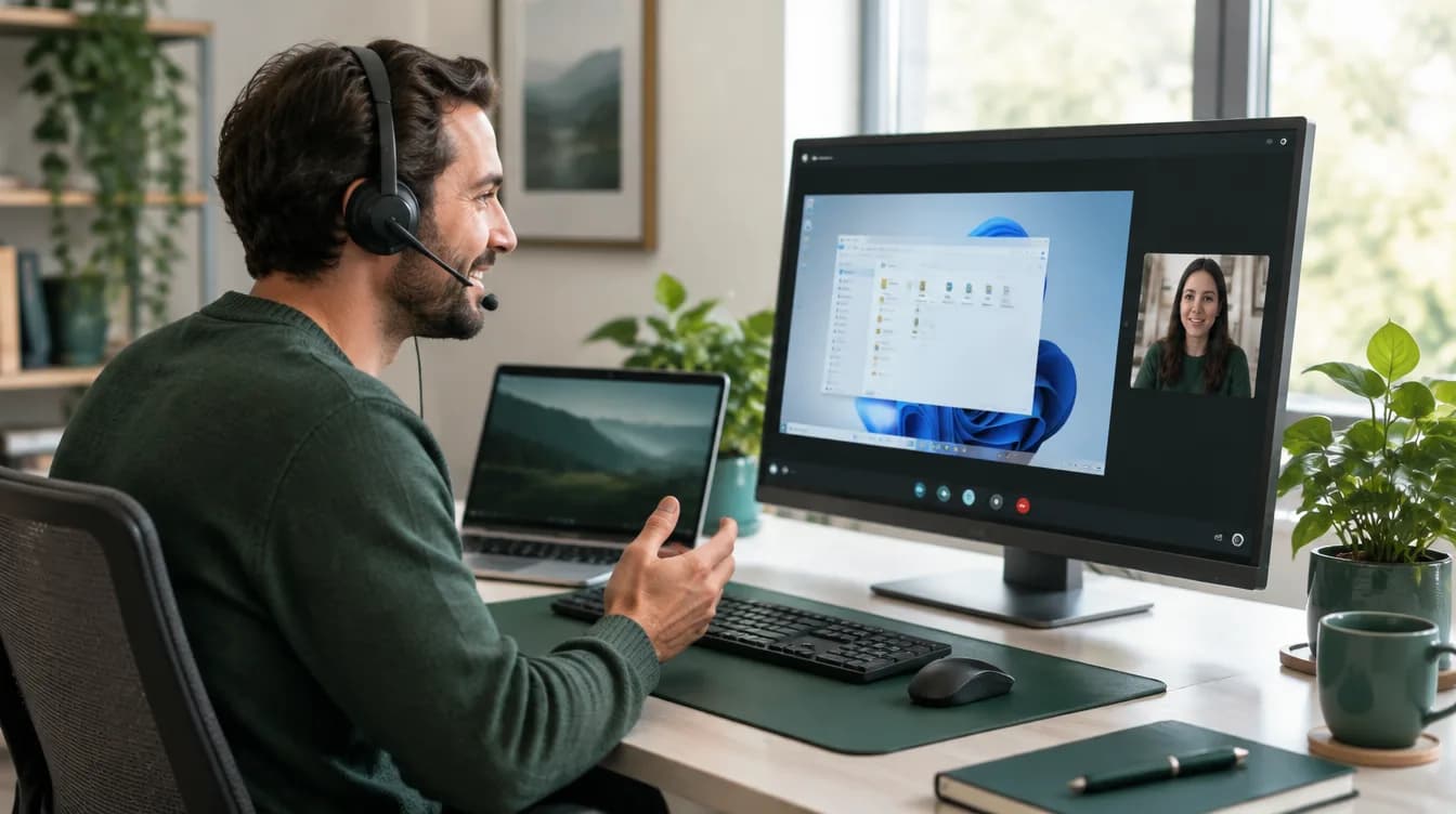 Un technicien d’Ibrry aide un client lors d’une session de soutien à distance