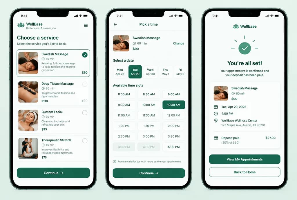 Ibrry Book mobile booking flow